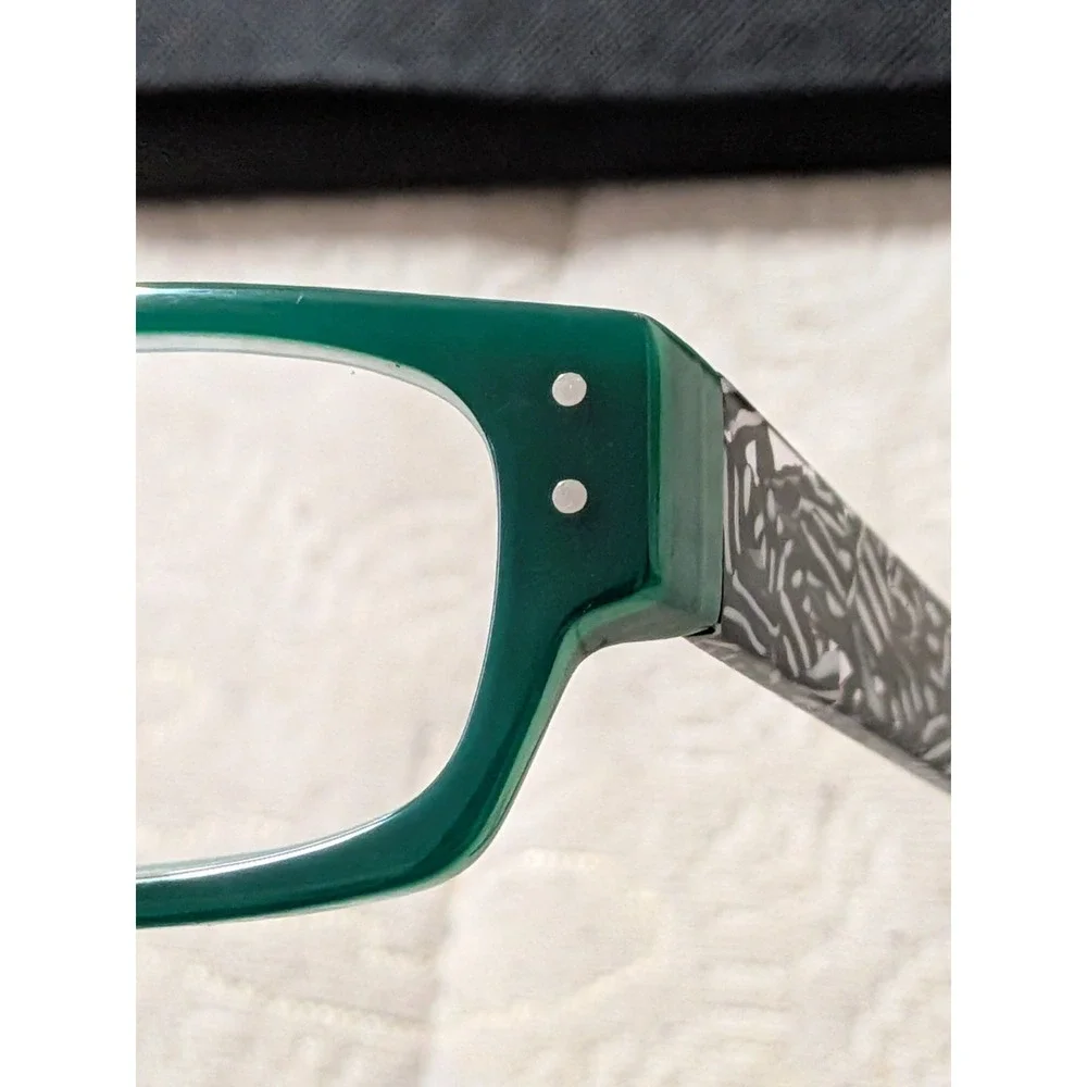 Eyebobs Eyeglasses Eye Glasses Readers 2275 Peckerhead Green And Zebra